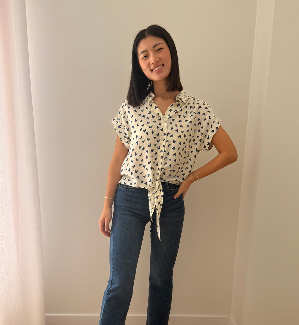 Camisa corazón azul