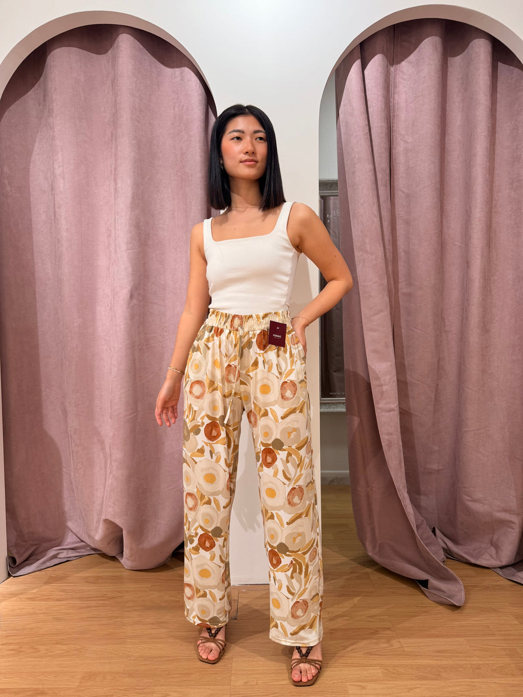 Pantalón seda fría ancho