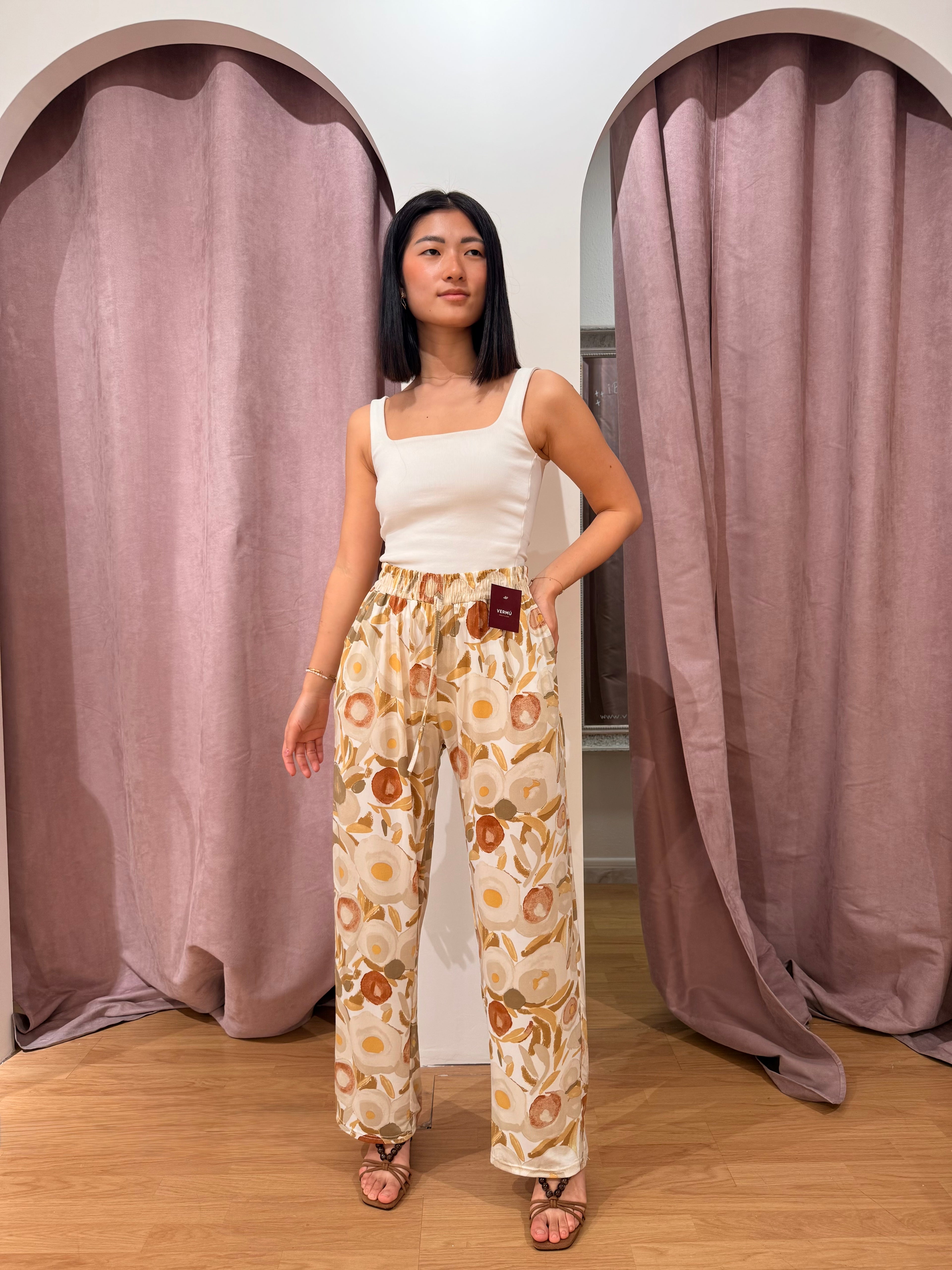 Pantalón seda fría ancho