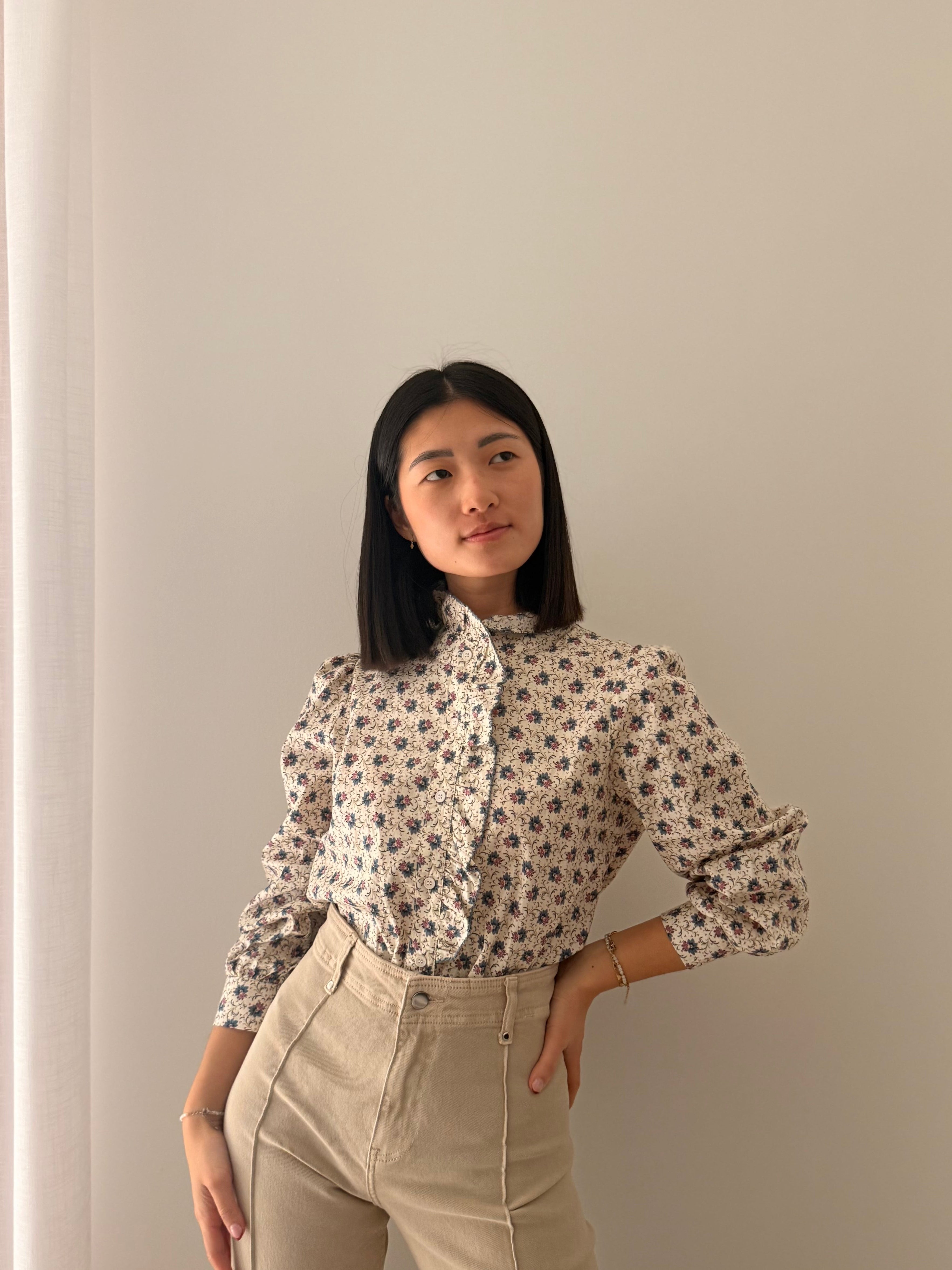 Camisa flores liberty azul