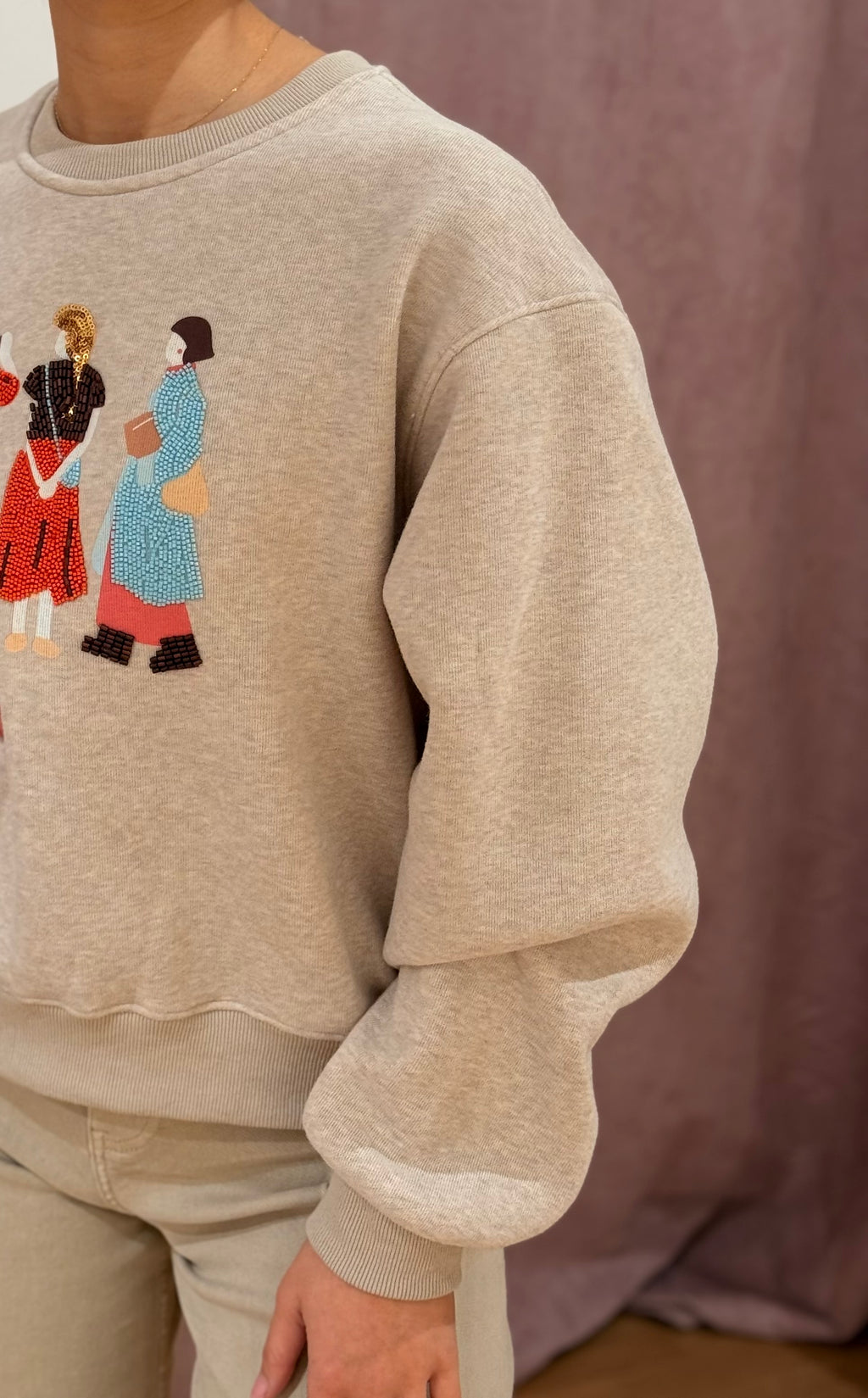 Sudadera 3 Mujeres Beige