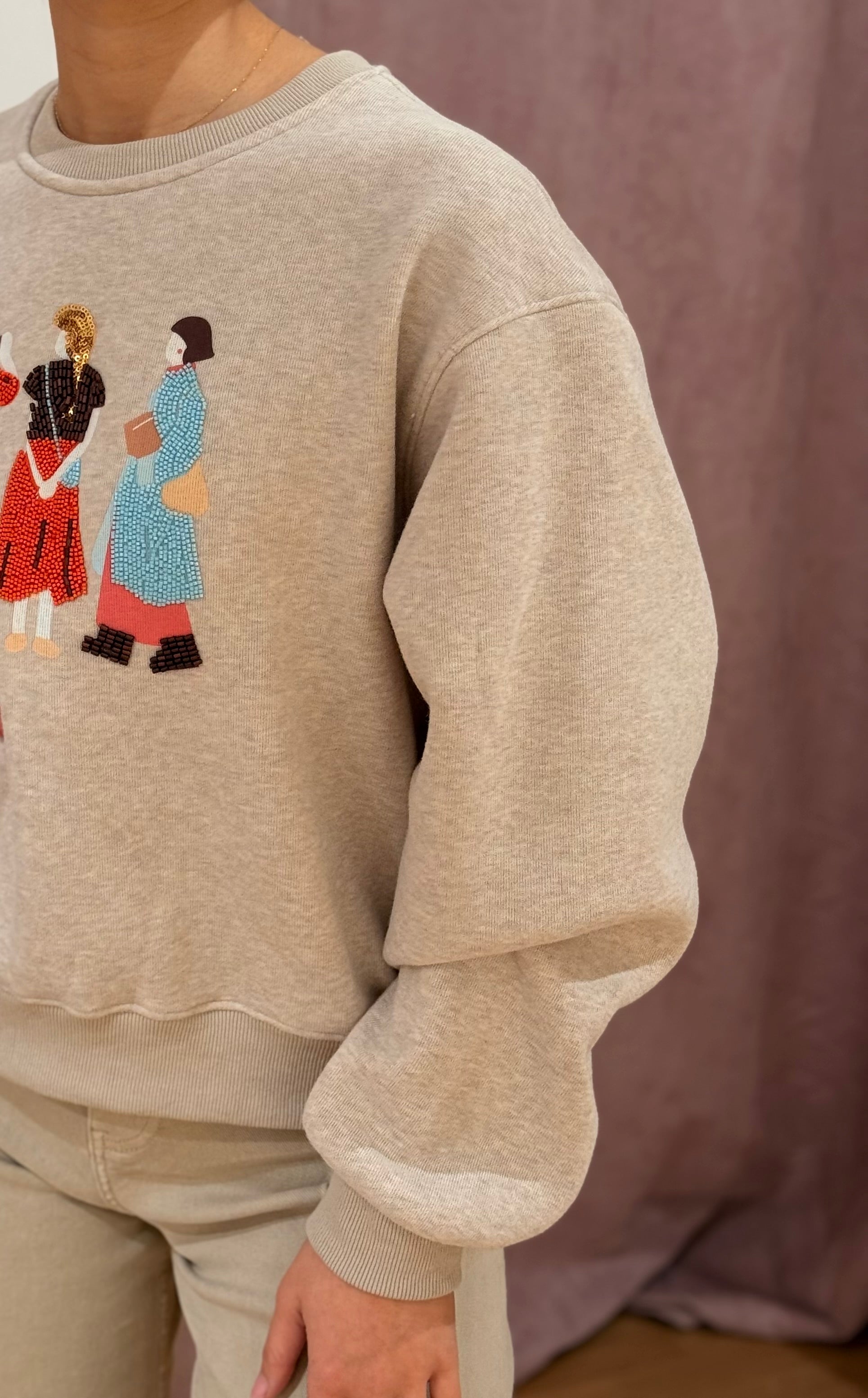 Sudadera 3 Mujeres Beige
