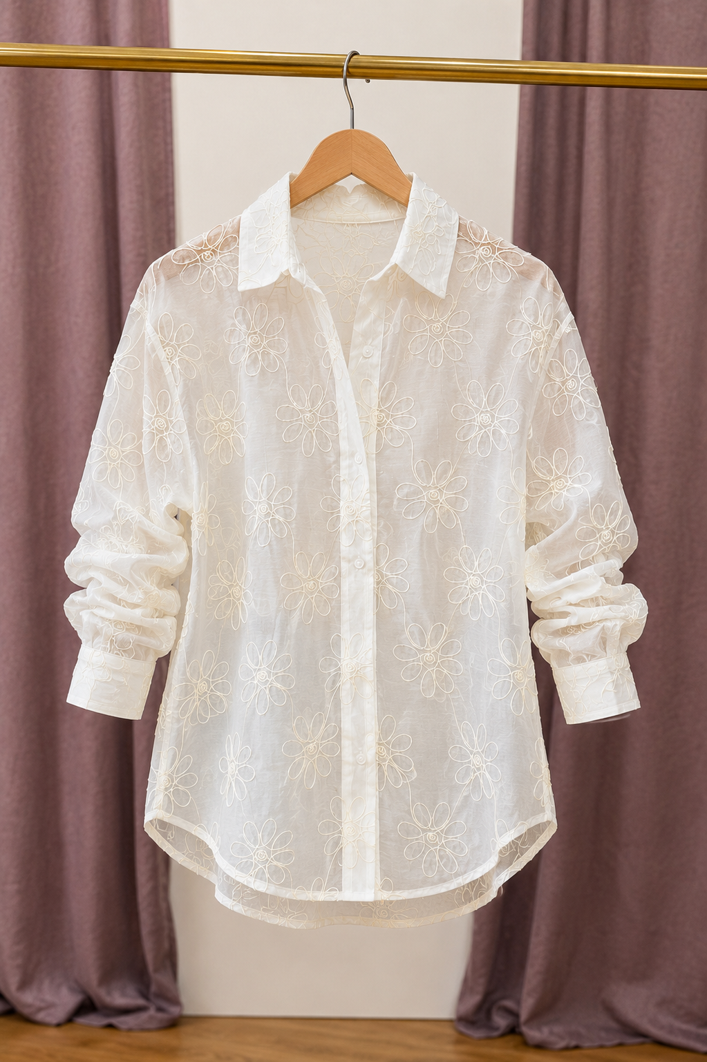 Camisa bordada flores
