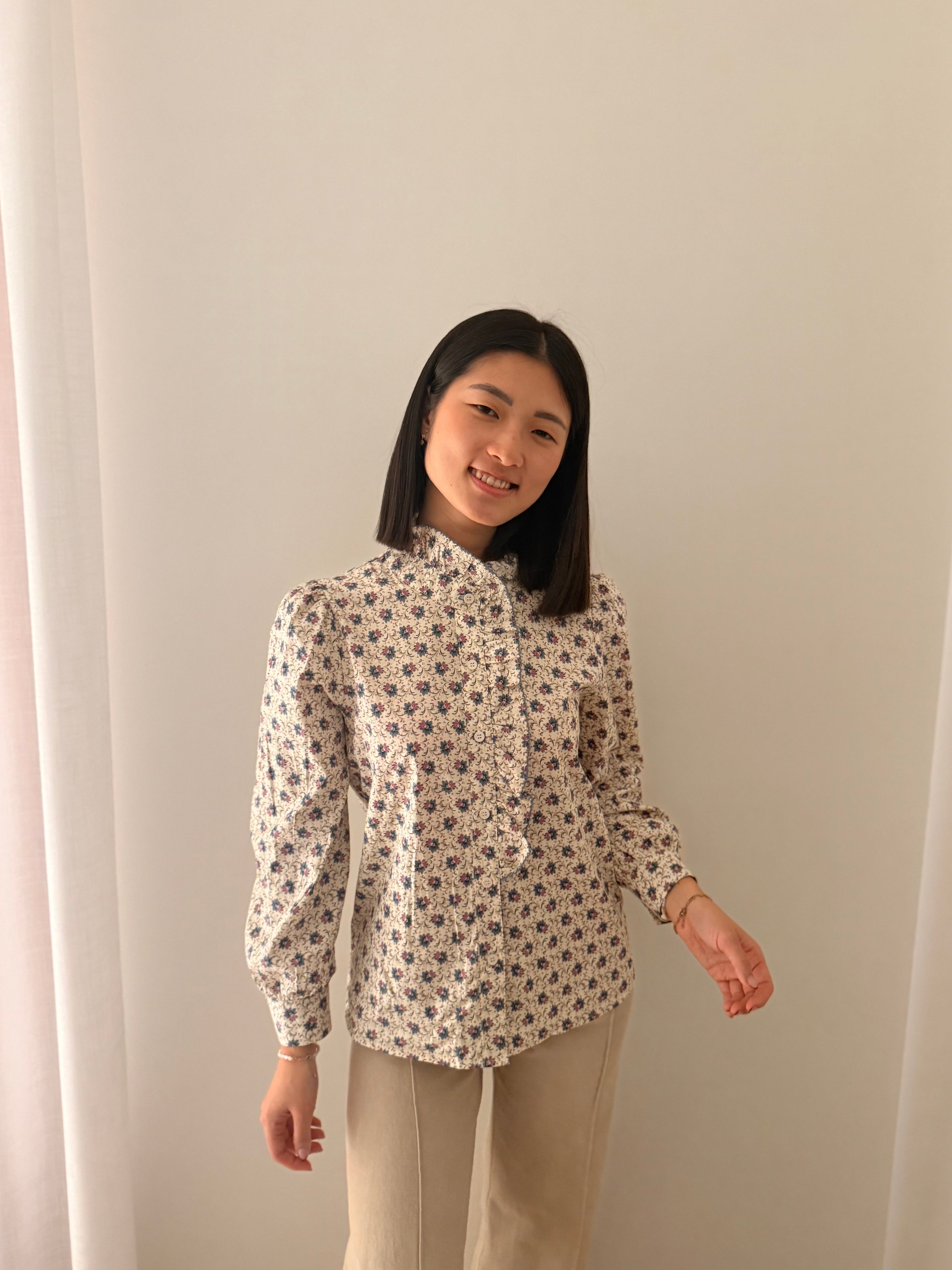 Camisa flores liberty azul