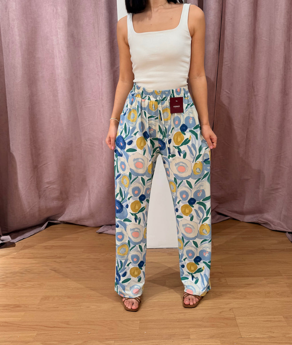 Pantalón seda fría ancho